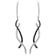 10k White Gold Black and White Diamond Twist Earrings (1/3 cttw)