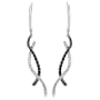 10k White Gold Black and White Diamond Twist Earrings (1/3 cttw)