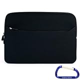 Gizmo Dorks Black Dual Pocket Zipper Laptop Carrying Case Sleeve (Checkpoint Friendly) with Carabiner Key Chain for the Apple MacBook Pro (13.3 Inch Display)