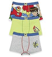 3 Pack Cotton Rich Ben 10™ Assorted Trunks