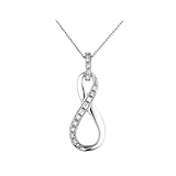 Diamond Infinity Pendant in 10K White Gold with Chain