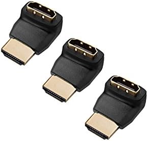 QXF Three (3) Pack of HDMI 270 Degree/Right Angle Connectors/Adapters