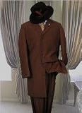 Solid BROWN MENS FASHION ZOOT SUIT 38 LONG JACKET WITH COVERED BUTTON $139