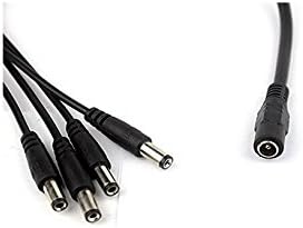 2PCS Allowen Security (1 to 4) DC Power Supply Splitter Cable 12V 1 Female to 4 Male 2.1mm Adapter Cable for CCTV Surveillance Security Camera