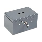 31jFhVd%2BN7L. SL160  Buddy Products Stamp and Coin Box, Steel, 3.375 x 3 x 5.5 Inches, Gray (0505 1)