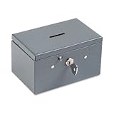 Buddy Products Stamp and Coin Box, Steel, 3.375 x 3 x 5.5 Inches, Gray (0505-1)