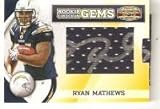2010 Panini Gridiron Gear #257 Ryan Mathews JSY AU/263 RC - Hidden Gems - San Diego Chargers (RC - Rookie Card - Piece of Authentic Jersey - Autographed - Serial #d to 263) (Football Cards)