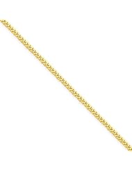 1.3mm, 14 Karat Yellow Gold, Solid Franco Chain - 8 inch