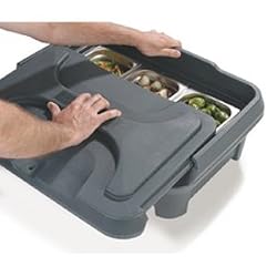 Forest Green * 4 Inch Carlisle Food Service Products Cateraide Slide n Seal Pan Carriers XT140008 - XT 4" TOP LOAD PAN CARRIER / Color: Forest Green / Hot or Cold Food Transport Catering Container / No latches, no hinges, no gaskets