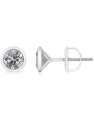 1 ct Solitaire Diamond Stud Earrings in Platinum