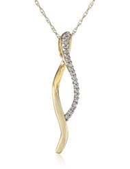 10k Gold Diamond Twist Pendant