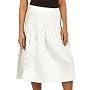 Classic Woman Pintucked Skirt w/ Delicate Silver Embroidery