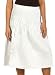 Classic Woman Pintucked Skirt w/ Delicate Silver Embroidery