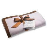 Cashmere Blanket in Pastel Pink with Mocha Trim by