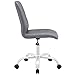 Modway Prim Ribbed Armless Mid Back Swivel Conference Office Chair In Gray