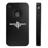 Apple iPhone 4 4S 4G Black Aluminum & Silicone Case Houston Rockets