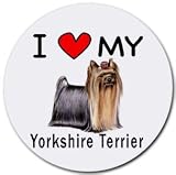 I Love My Yorkshire Terrier Round Mouse Pad