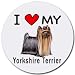 I Love My Yorkshire Terrier Round Mouse Pad