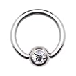 16 Gauge 5/16" Austrian Crystal BCR Captive Ring