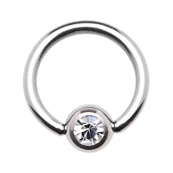 16 Gauge 5/16" Austrian Crystal BCR Captive Ring