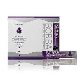 BORBA ANTI AGING & AGE DEFYING ACAI BERRY FLAVORED AQUALESS VITAMIN POWDER DRINK MIX