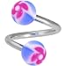 Pink Funky Flower Spiral Twister Belly Ring Pink Funky Flower Spiral Twister Belly Ring