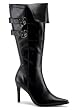 Calf-High Pirate-Style Cuffed Boot With 3 3/4 Inch Heel