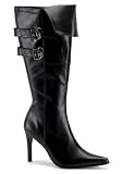 Calf-High Pirate-Style Cuffed Boot With 3 3/4 Inch Heel