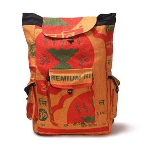 Earth Divas RRBB-1D Recycled Jute Rice Bag with 3 Pocket Backpack DB004C1DPAK 