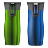 DoubleWallVacuumInsulatedTravelMugs(Contigo2PackBlue/IndigoandGreen)