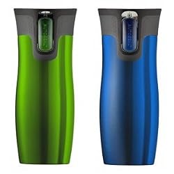 DoubleWallVacuumInsulatedTravelMugs(Contigo2PackBlue/IndigoandGreen)