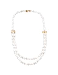 Akoya Pearl Strand with Diamonds in 14K Yellow Gold (7-7.5mm)