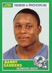 1989 Score Barry Sanders Rookie Football Card #257 - Shipped In Protective Display Case!
