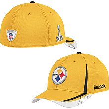 Reebok Pittsburgh Steelers 2011 Player Sideline Draft Hat with Super Bowl XLV Logo Large/X Large