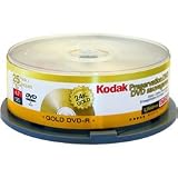 KODAK 25 PACK GOLD DVD-R 100 YR PRES SPINDLE NIC
