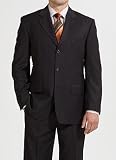 Kilburne & Finch Charcoal Gray with Blue Stripe 3-Button Suit with Pleated Pant