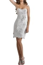 Hot Sale Gorgeous Bridal Short Organza Bridal Gown Bridesmaid Dresses with Lace- US Size 4