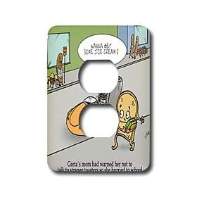 Londons Times Funny Music Cartoons - Bread Safety Precautions - Light Switch Covers - 2 plug outlet cover