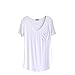 DaiLiWei SZHEM Womens Modal Loose Short Sleeve Tops V Neck Pocket T-Shirt Blouse
