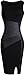 jeansian Women's Faux Leather Stitching Sleeveless Bodycon Dress WKD227 Black L