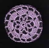 Lilac Floral Crocheted Hair Bun Cover- MEDIUM