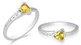 Trillion Cut Citrine Ring Sterling Silver