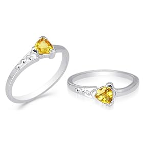 Buy Trillion Cut Citrine Ring Sterling Silver by Peora