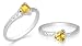 Trillion Cut Citrine Ring Sterling Silver
