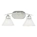 Quoizel Demitri 8-Inch Bath Bar with Two Lights with White Seedy Sandstone Glass, Polished Chrome Finish #DI8502C