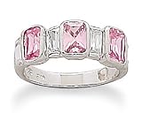 White/Pink CZ Ring