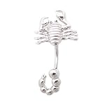 Unique Looking   Piercing Nombril   Acier Chirurgical   Motif Scorpion Body 20x17mm 4g