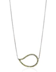 Sethi Couture "Simple Elegance" Green Diamond Sideway Paisley Necklace