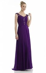 Chiffon/Taffeta/Tulle Crystals Crystal Applique Beaded Lace Evening Dress/Bridesmaid Dress 