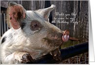 5th Birthday Party Invitation - Cute Pig Card